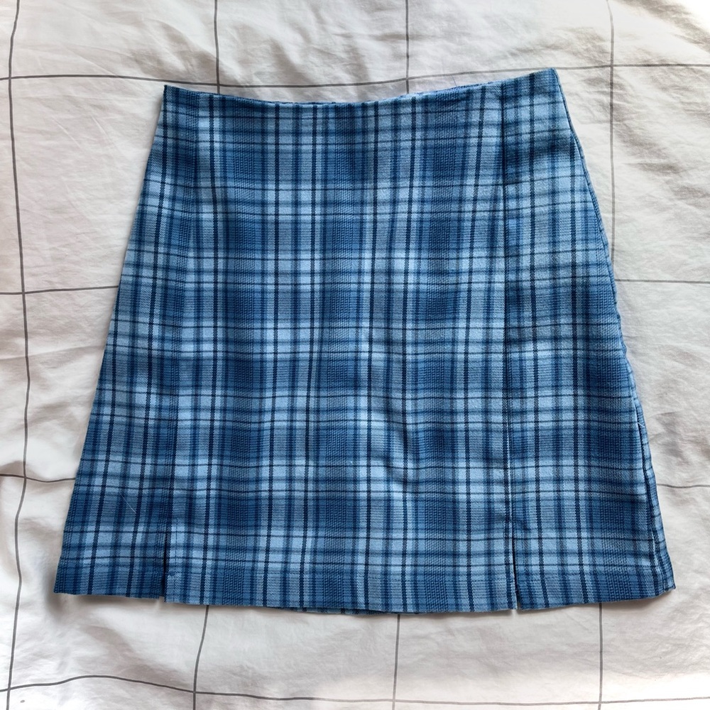 LIKE NEW Brandy Melville Blue Plaid Cara Skirt